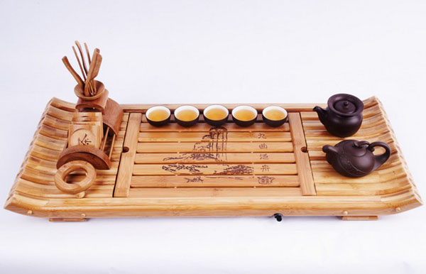 竹茶具，精美竹茶盤